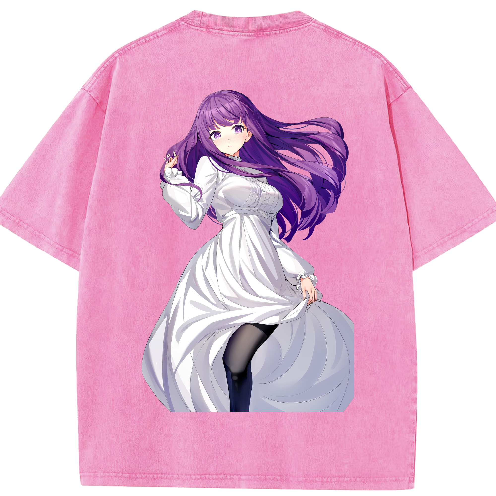 （画像用） 葬送のフリーレン Frieren 綿100% ヴィンテージ風 半袖Tシャツ（背面プリント）
